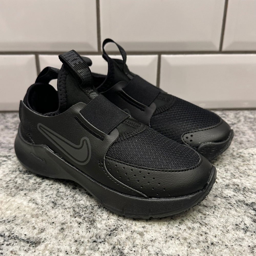 Nike Kids 11C Flex Runner 3 Sneakers Black FN1449-001 Slip On Sporty Athleisure